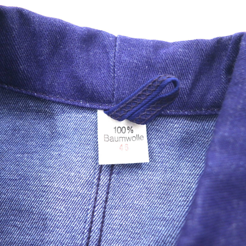 Vintage 70s Euro Work Jacket SANFOR 70年代 ドイツ製 デニム カバーオール ワークジャケット L デッドストック 未使用品