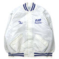 DeLONG USA anni '90 Giacca College Taglia XL, Colore Bianco, Nylon, Fodera Trapuntata, Stampa Posteriore MUHLENBERG NORTH STARS