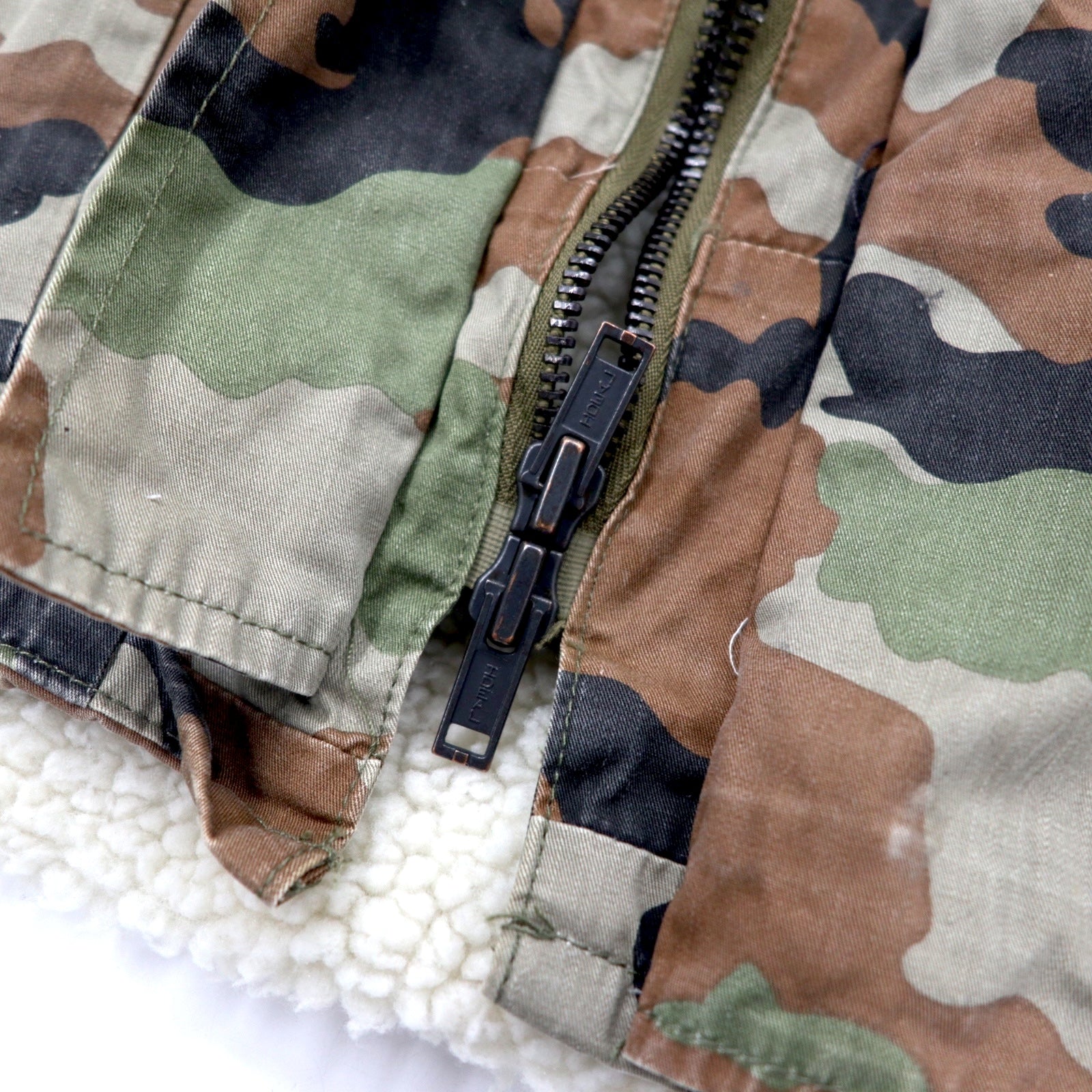 STUSSY anni '90 field jacket L kaki mimetica cotone coulisse zip IDEAL