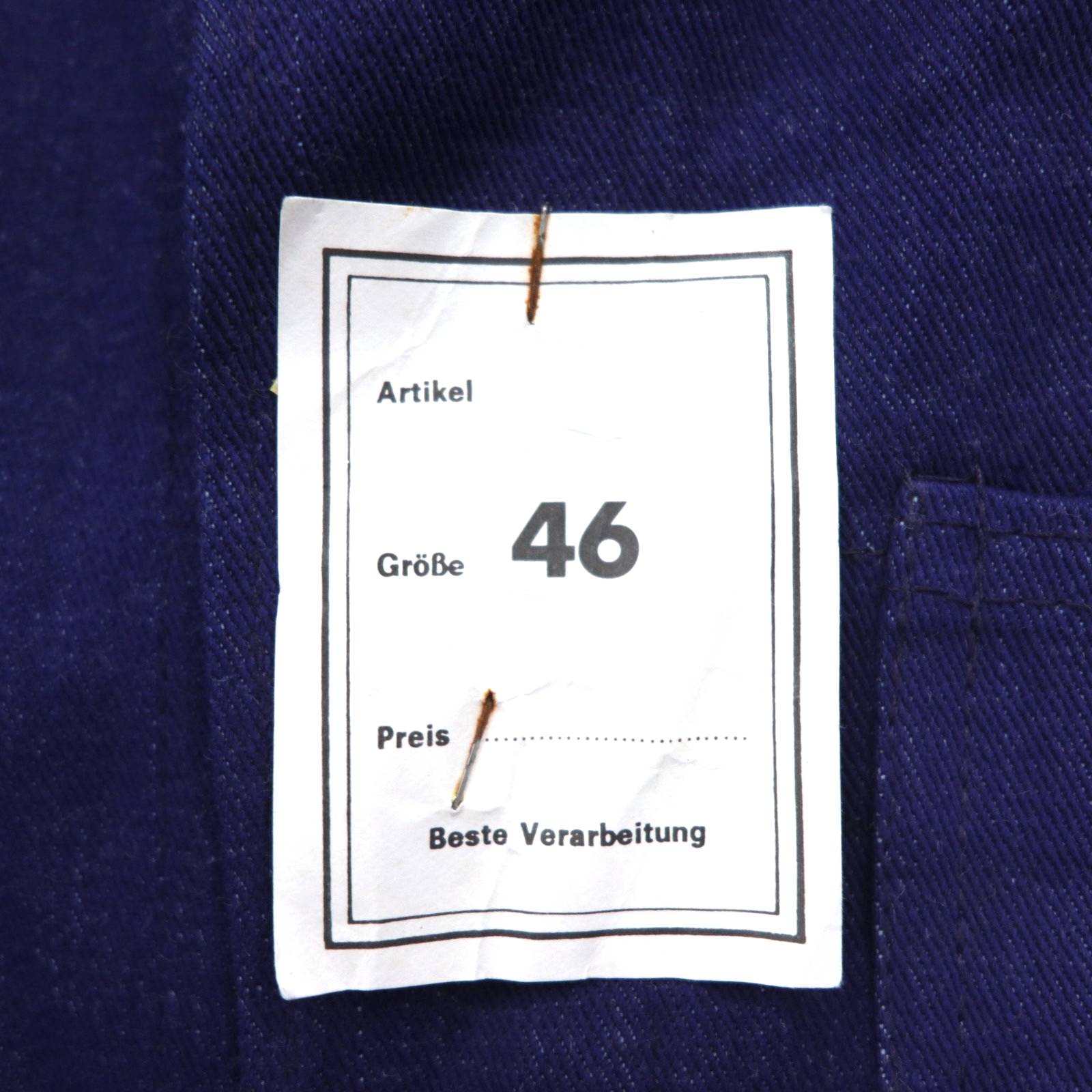 Giacca da lavoro vintage anni '70 Euro Work Jacket SANFOR anni '70, made in Germany, in denim, coverall, taglia L, deadstock, mai usata