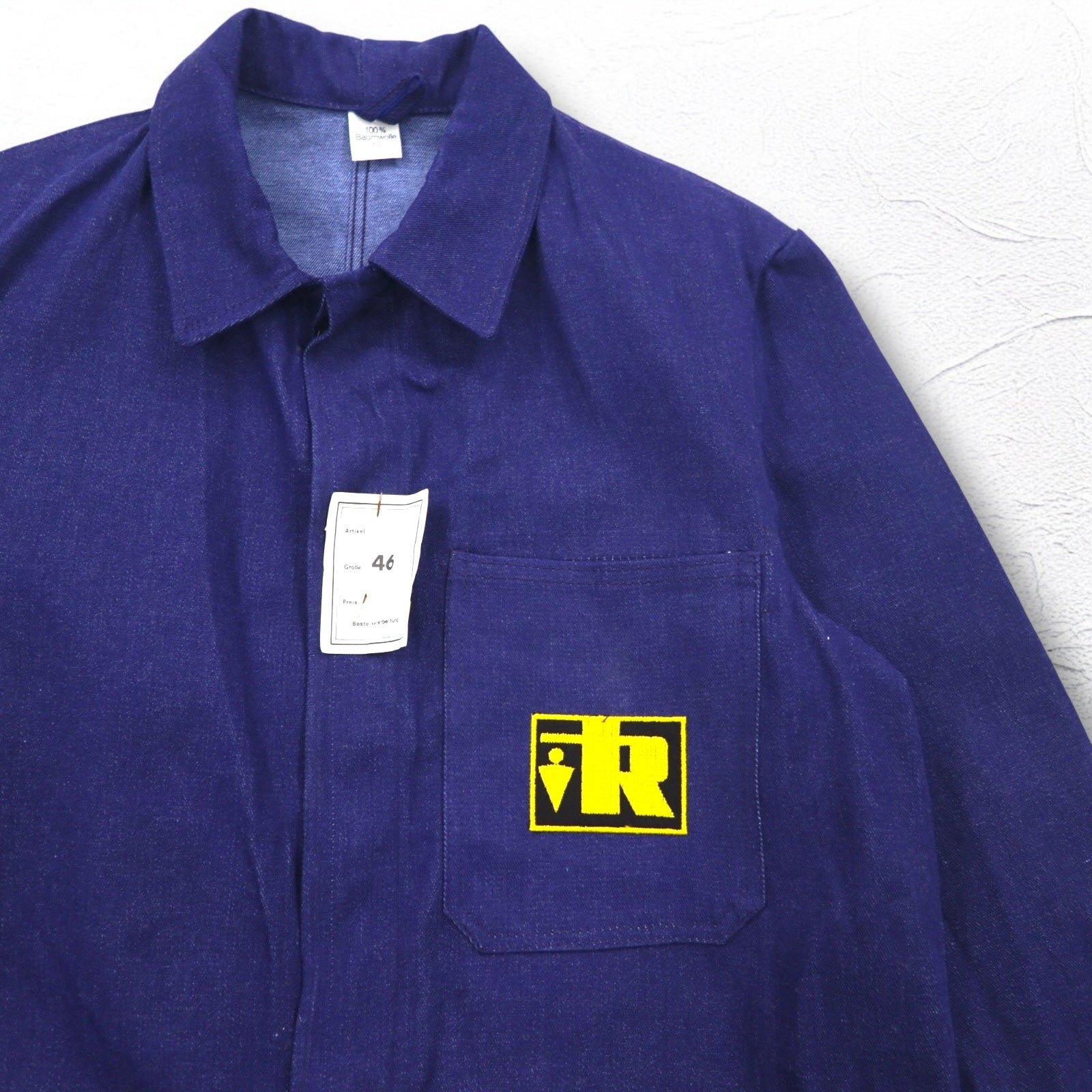 Giacca da lavoro vintage anni '70 Euro Work Jacket SANFOR anni '70, made in Germany, in denim, coverall, taglia L, deadstock, mai usata