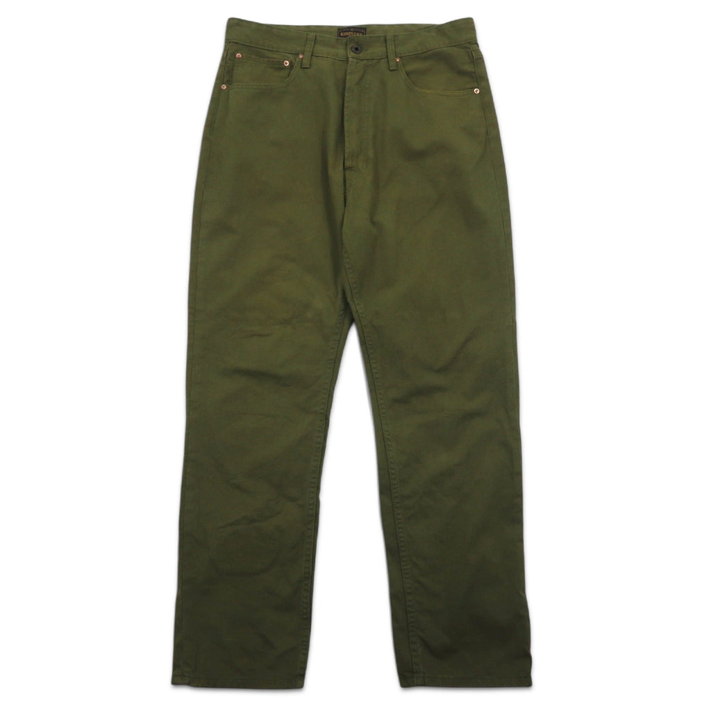 KAPITAL KOUNTRY Pantaloni ricamati con faccina sorridente L Cachi Cotone Made in Japan K1910LP805