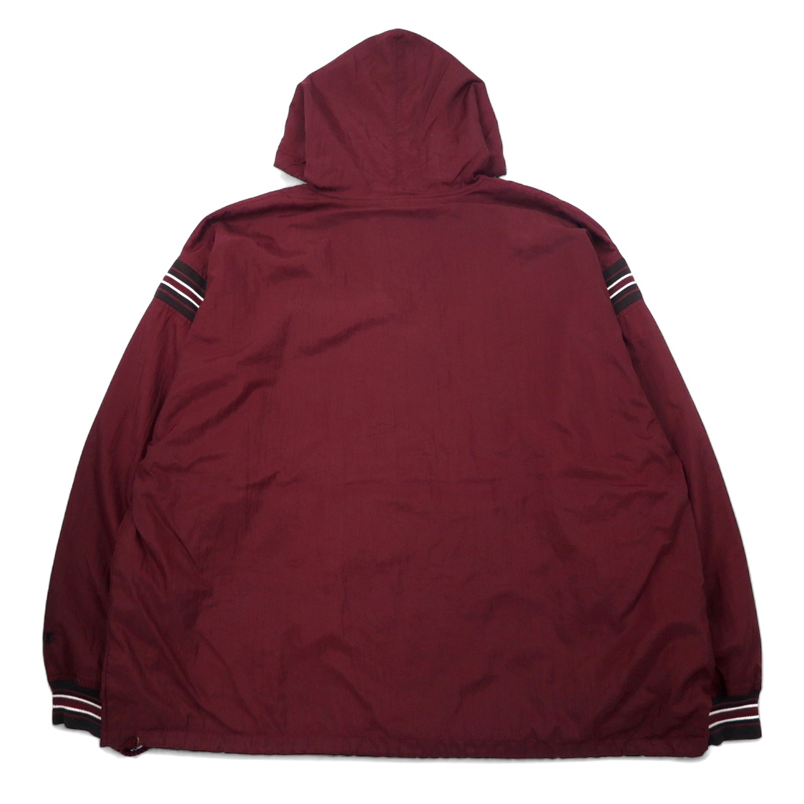 Champion anni '90 giacca a vento anorak XXL bordeaux nylon mezza zip coulisse oversize