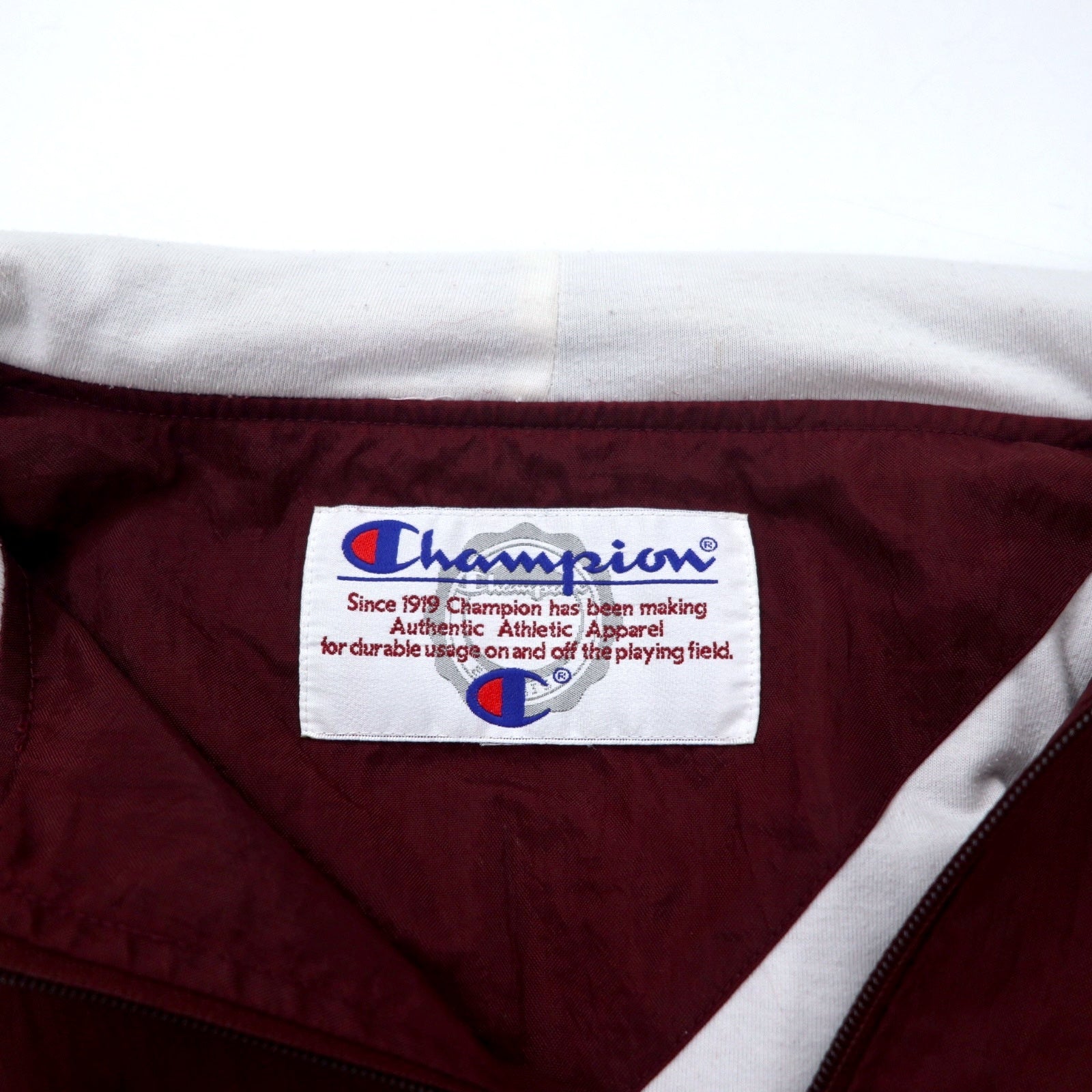 Champion anni '90 giacca a vento anorak XXL bordeaux nylon mezza zip coulisse oversize