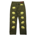 KAPITAL KOUNTRY Pantaloni ricamati con faccina sorridente L Cachi Cotone Made in Japan K1910LP805
