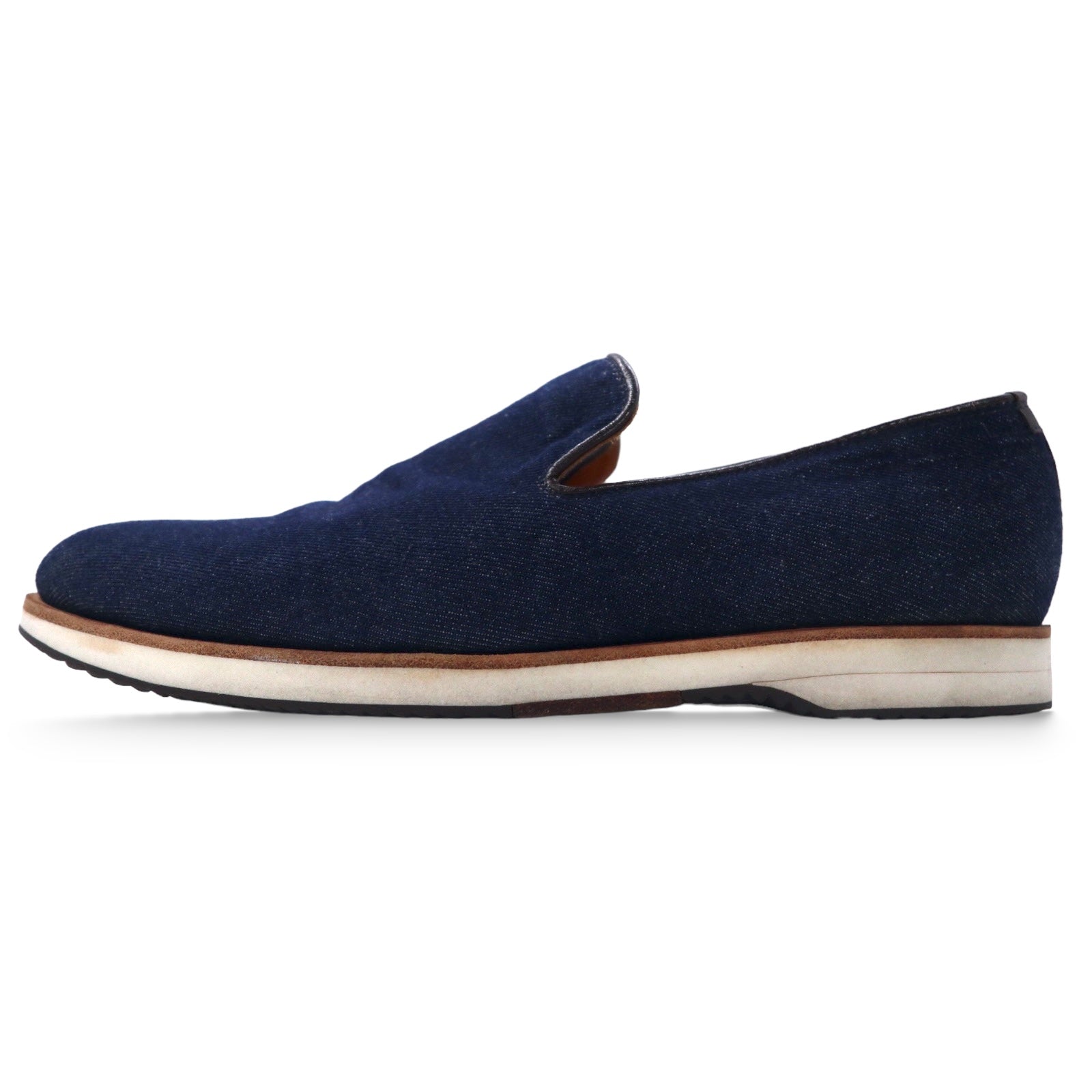 polpetta × Brilla per il gusto ( BEAMS ) Scarpe con tacco basso slip-on in denim 25.5cm Blu con inserti in pelle SPORTO
