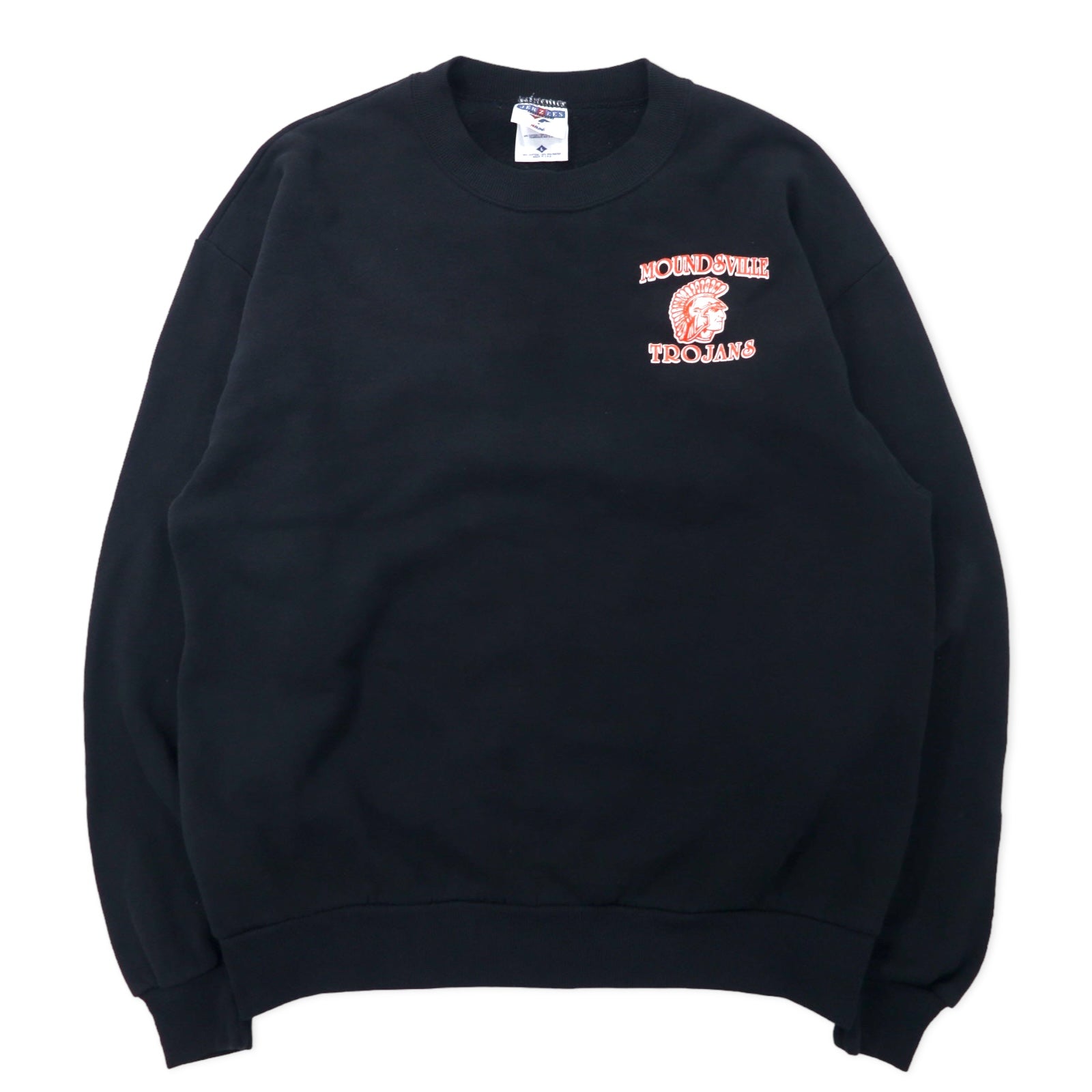 Felpa JERZEES made in USA anni '90 stampa L nera cotone MOUNDSVILLE TROJANS