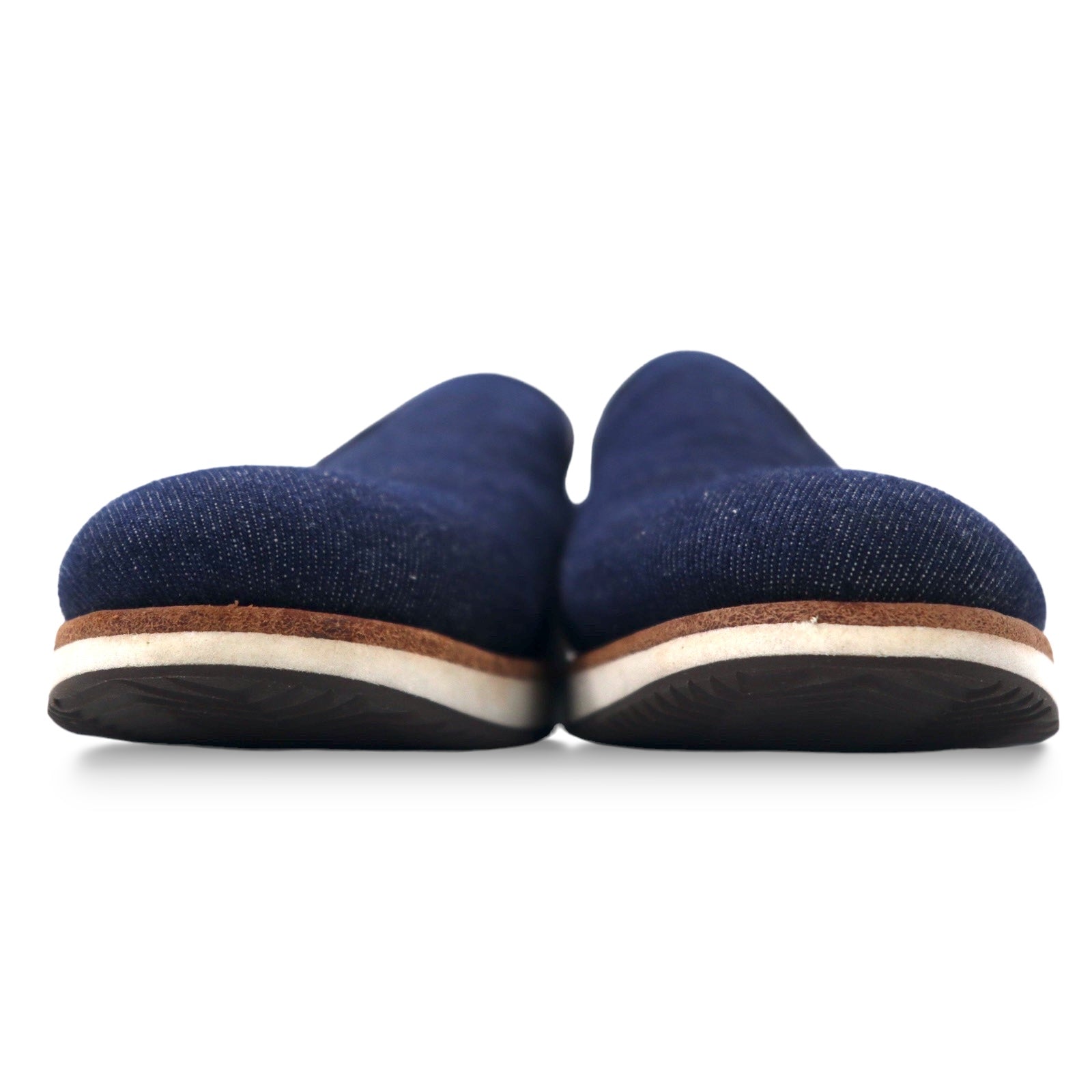 polpetta × Brilla per il gusto ( BEAMS ) Scarpe con tacco basso slip-on in denim 25.5cm Blu con inserti in pelle SPORTO