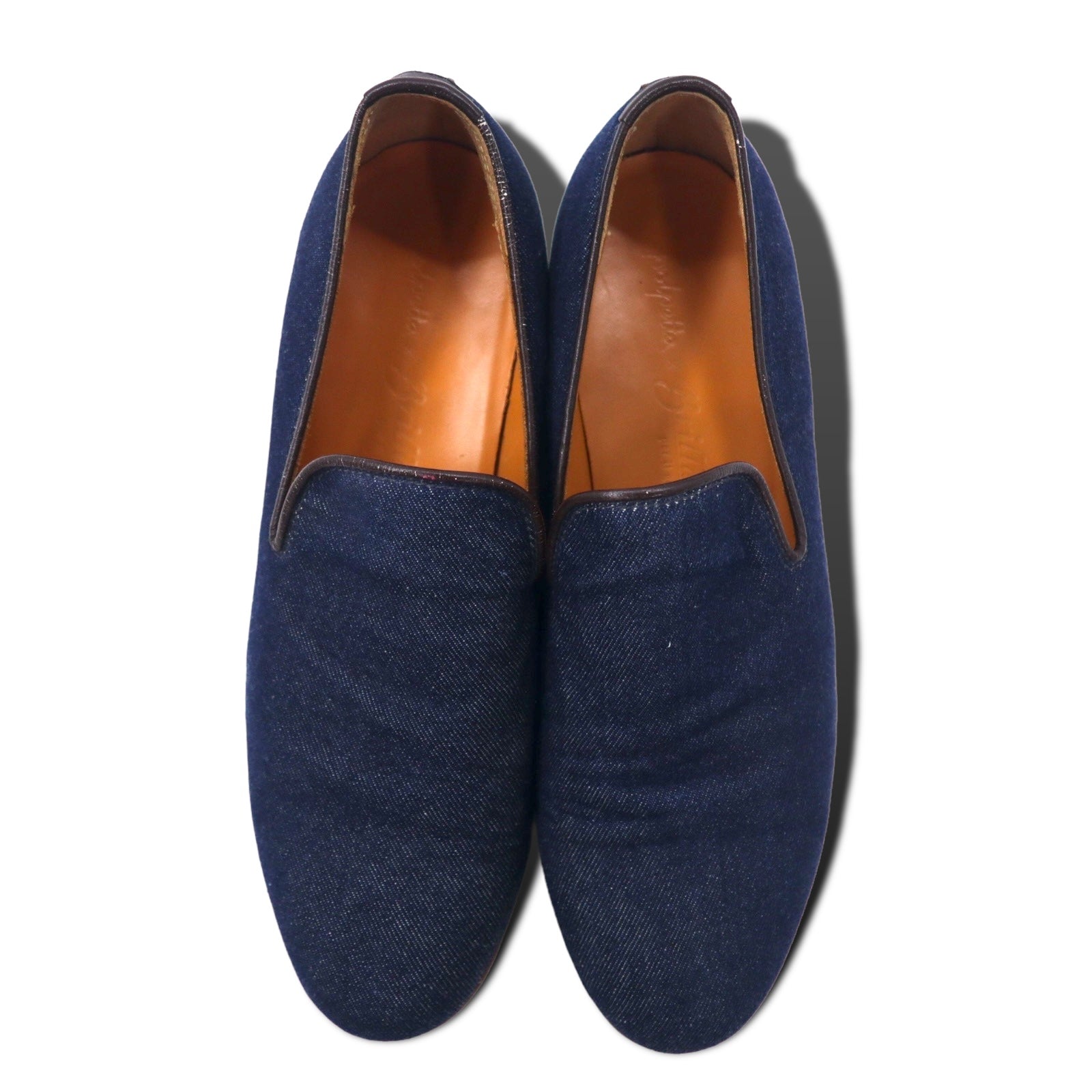 polpetta × Brilla per il gusto ( BEAMS ) Scarpe con tacco basso slip-on in denim 25.5cm Blu con inserti in pelle SPORTO