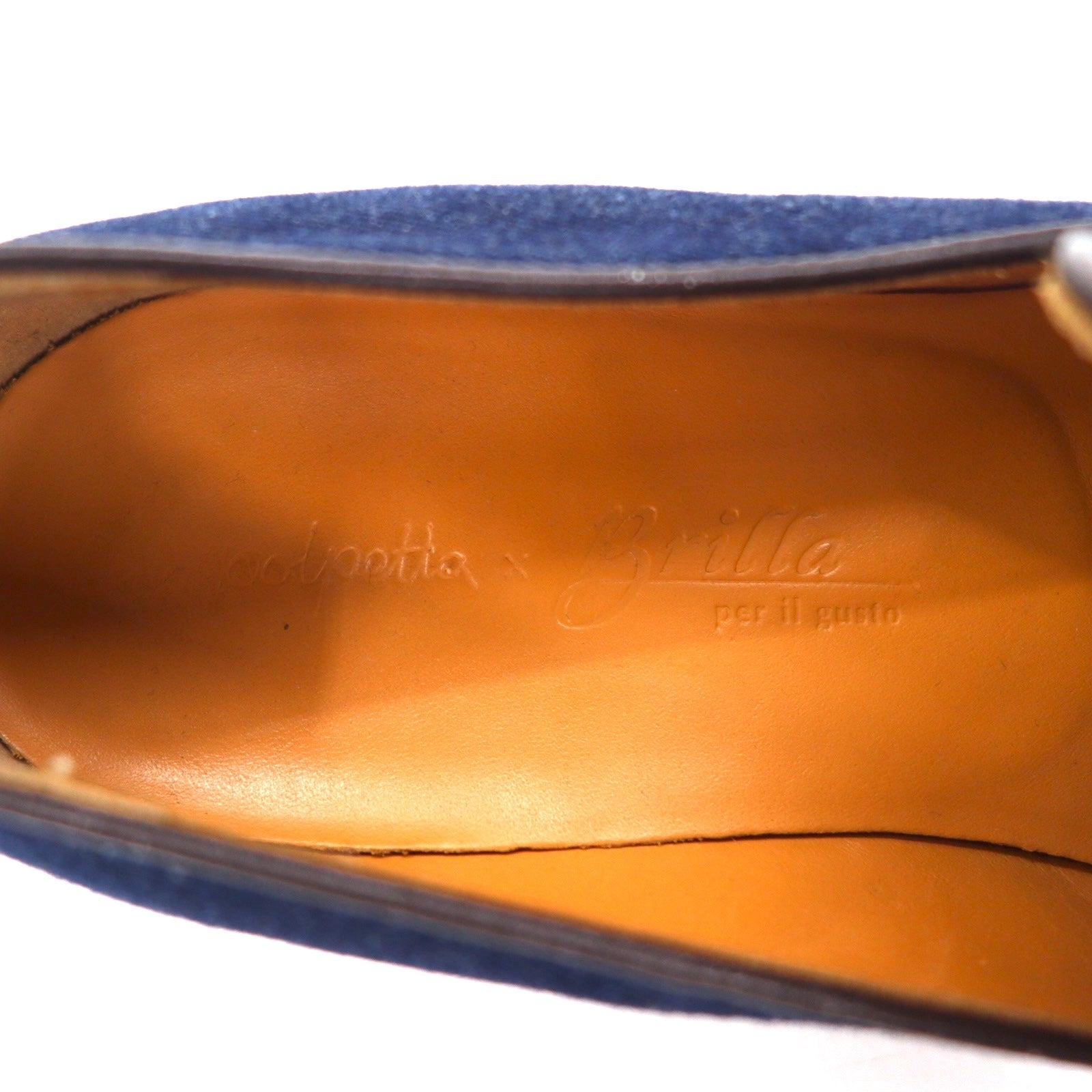 polpetta × Brilla per il gusto ( BEAMS ) Scarpe con tacco basso slip-on in denim 25.5cm Blu con inserti in pelle SPORTO
