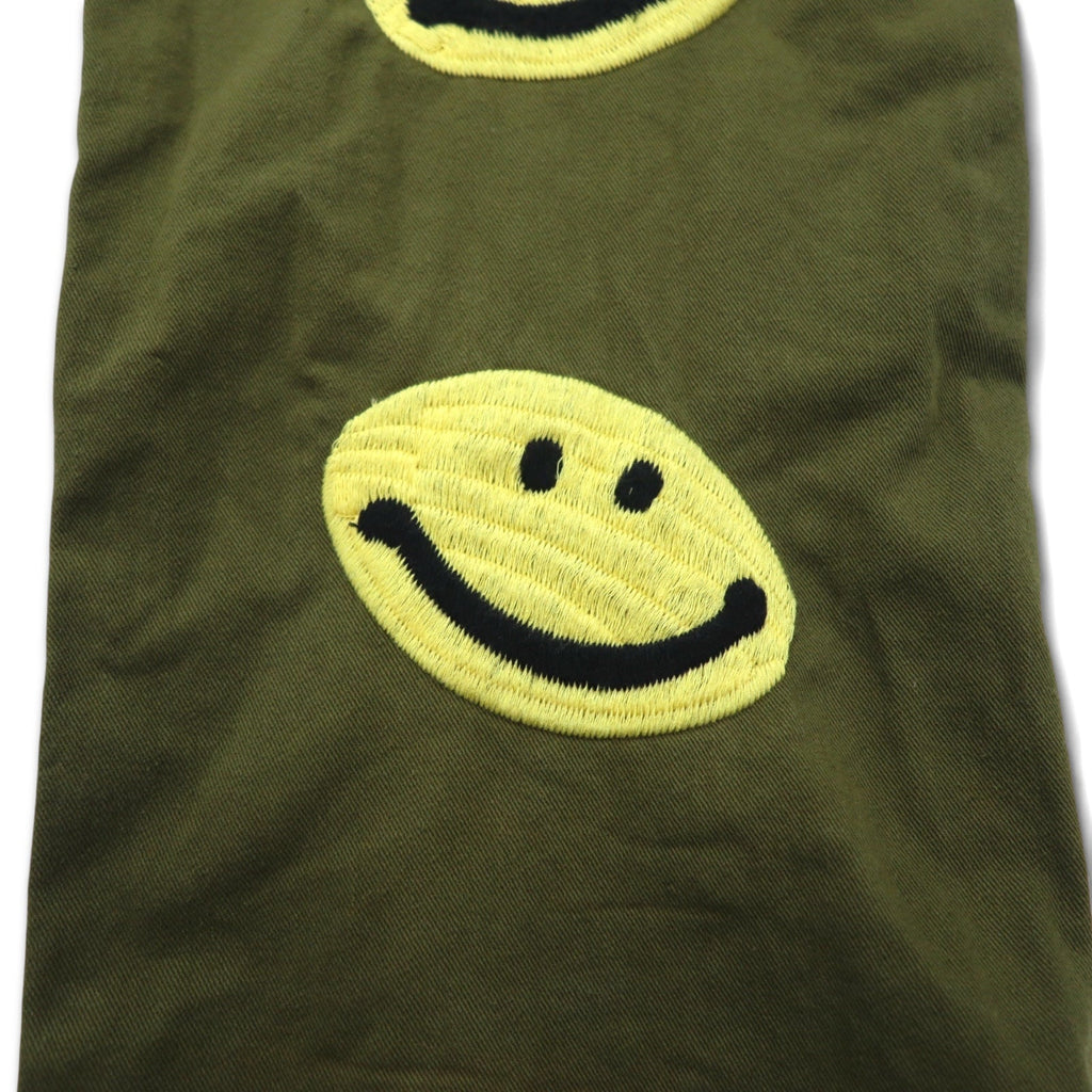 KAPITAL KOUNTRY Pantaloni ricamati con faccina sorridente L Cachi Cotone Made in Japan K1910LP805