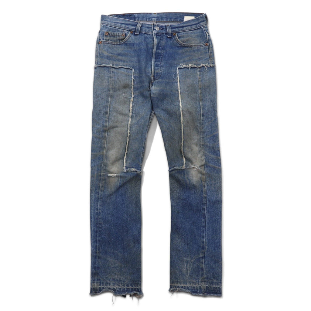 YSTRDY’S TMRRW FLEA MARKET JEANS リメイク デニムパンツ USAヴィンテージ 再構築 ジーンズ M インディゴ ブルー コットン