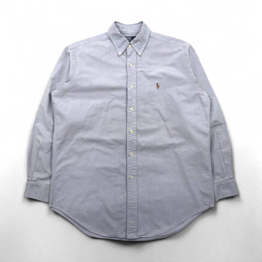 Polo Ralph Lauren 90年代 オックスフォード ボタンダウン シャツ L ブルー YARMOTH スモールポニー刺繡