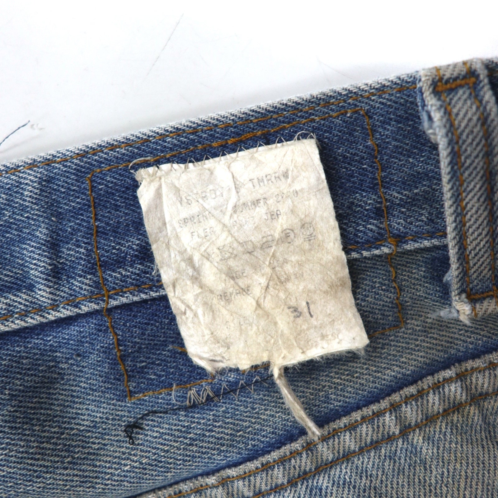 YSTRDY’S TMRRW FLEA MARKET JEANS リメイク デニムパンツ USAヴィンテージ 再構築 ジーンズ M インディゴ ブルー コットン