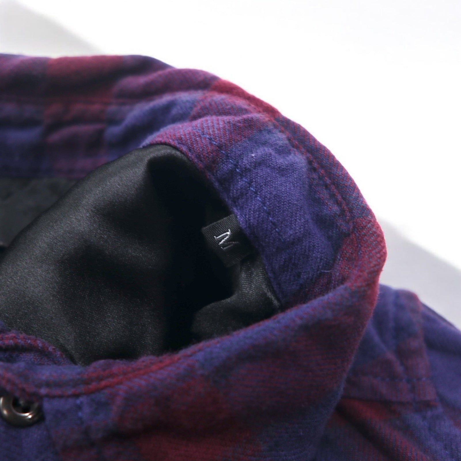 DIESEL Camicia a quadri grunge con taglio vivo M Blu navy Viola Effetto invecchiato