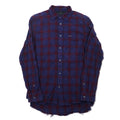 DIESEL Camicia a quadri grunge con taglio vivo M Blu navy Viola Effetto invecchiato
