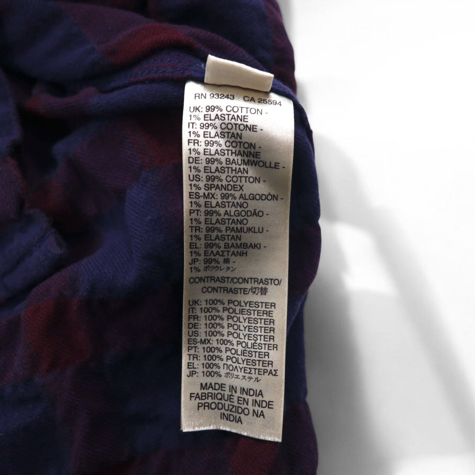 DIESEL Camicia a quadri grunge con taglio vivo M Blu navy Viola Effetto invecchiato