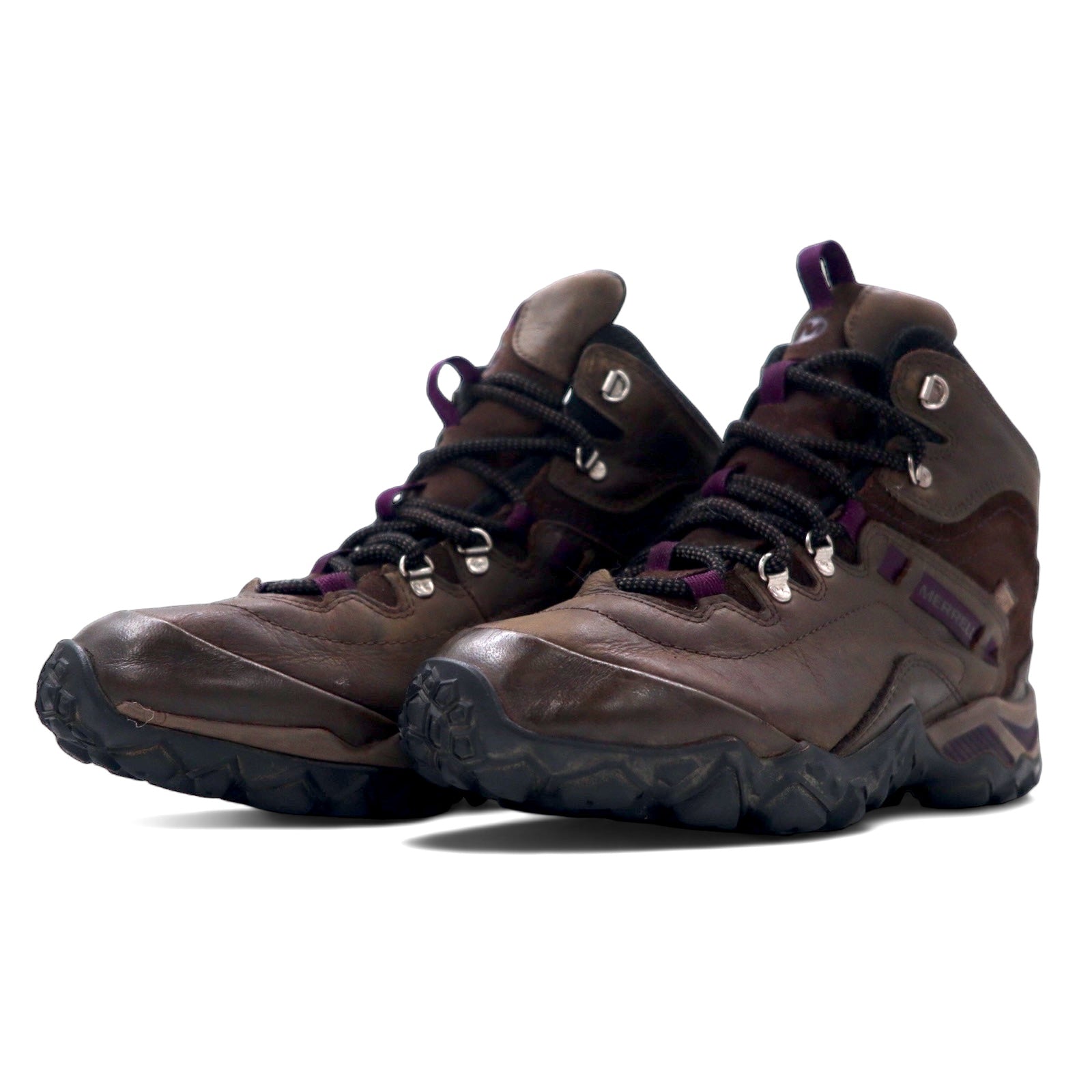 MERRELL Scarponcini da trekking 23cm marrone pelle suola vibram impermeabili Chameleon Shift Traveler Mid Waterproof