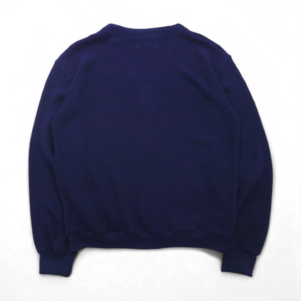 IZOD LACOSTE 70年代 糸巻タグ ニット カーディガン S ネイビー アクリル 短丈