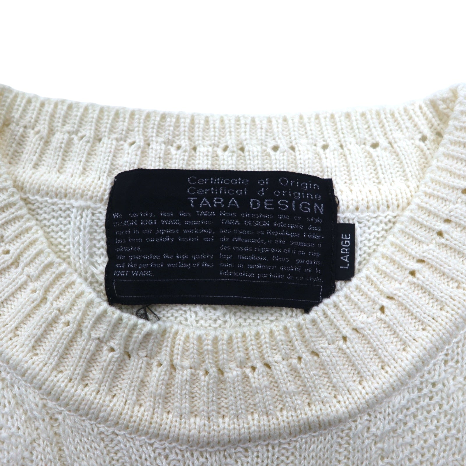 Anni '90 TARA DESIGN Maglione in cotone jacquard L bianco viola fantasia argyle Made in Japan