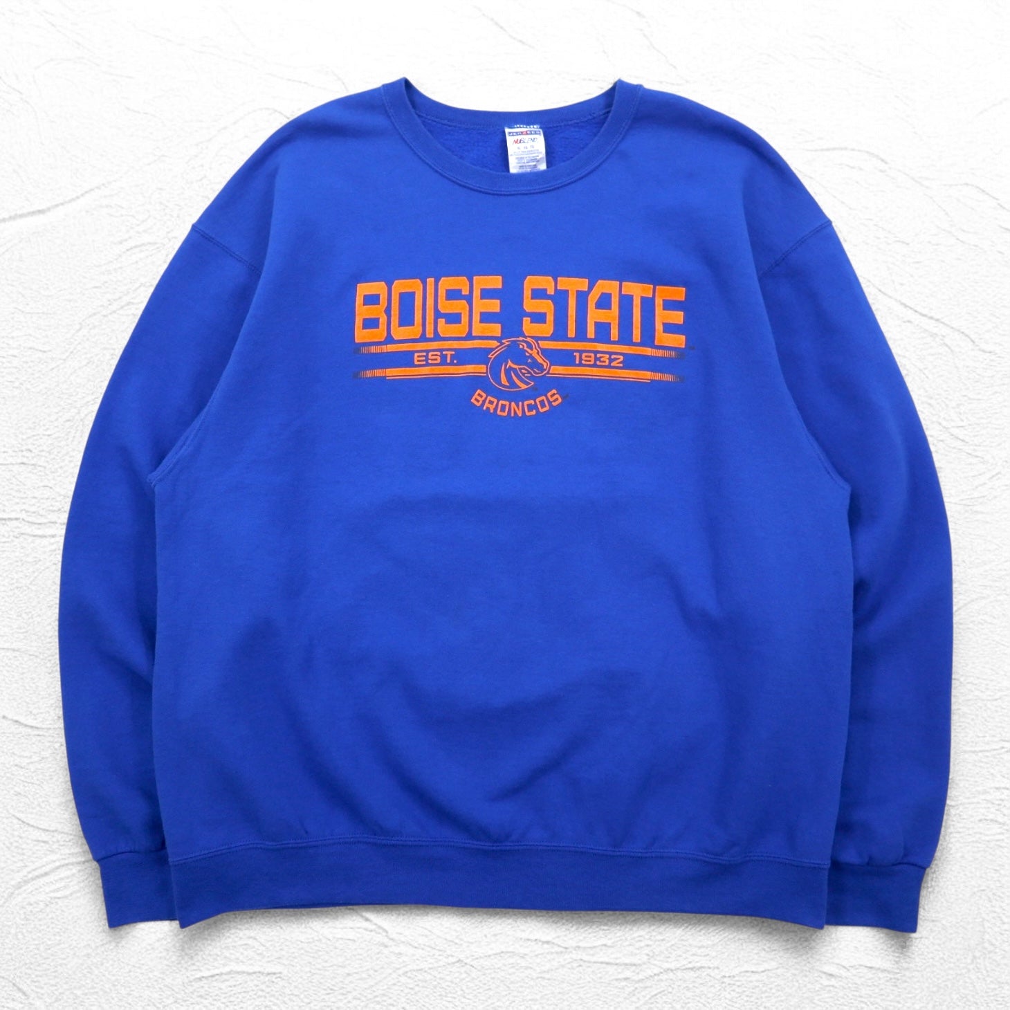 Felpa JERZEES anni '90, stampa college, XL, blu, felpata, NCAA Football BOISE STATE BRONCOS, Honduras
