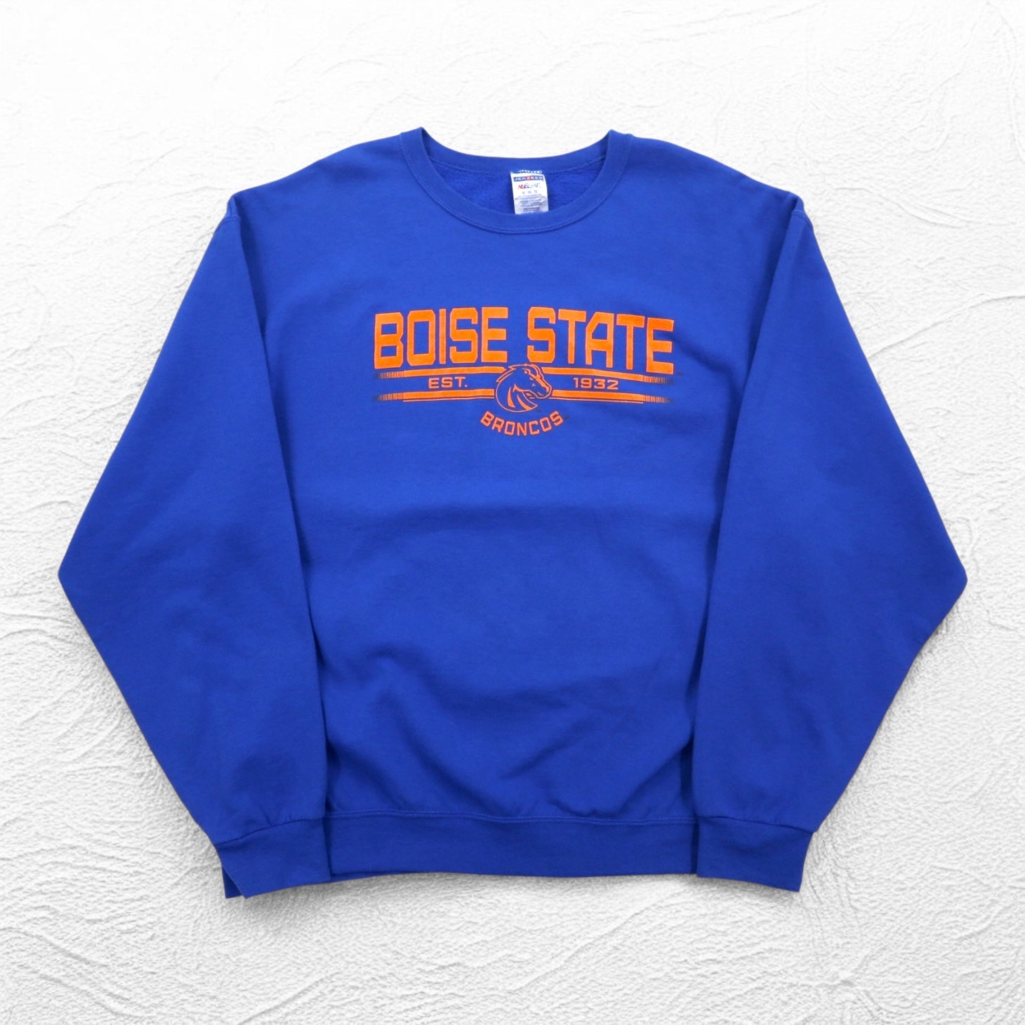 Felpa JERZEES anni '90, stampa college, XL, blu, felpata, NCAA Football BOISE STATE BRONCOS, Honduras