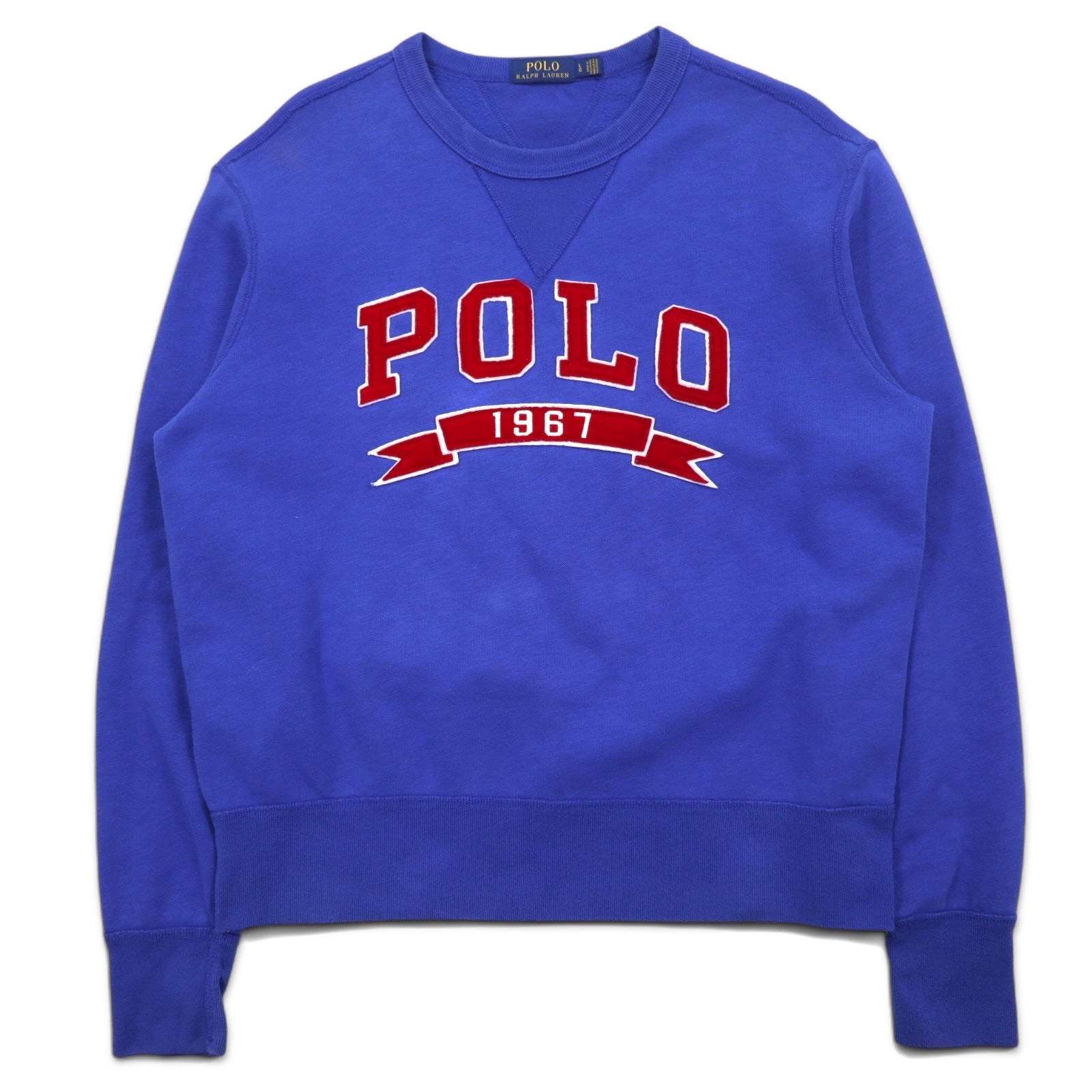 POLO RALPH LAUREN Logo 1967 Toppa Felpa L Blu Cotone Felpato