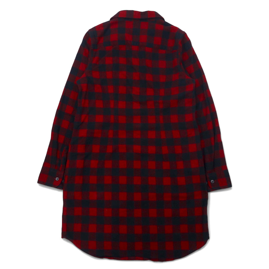 L.L.Bean Abito a camicia in flanella relaxed fit S rosso nero cotone prodotto in Sri Lanka