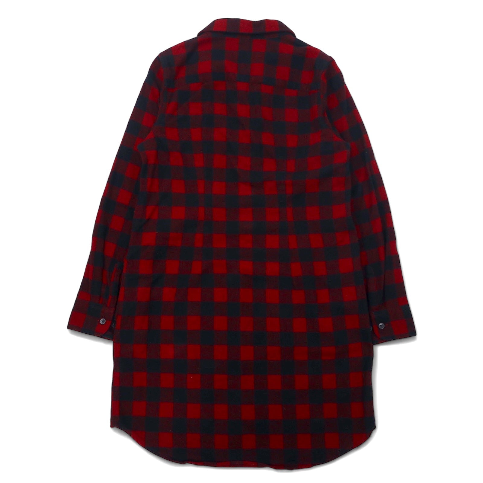 L.L.Bean Abito a camicia in flanella relaxed fit S rosso nero cotone prodotto in Sri Lanka