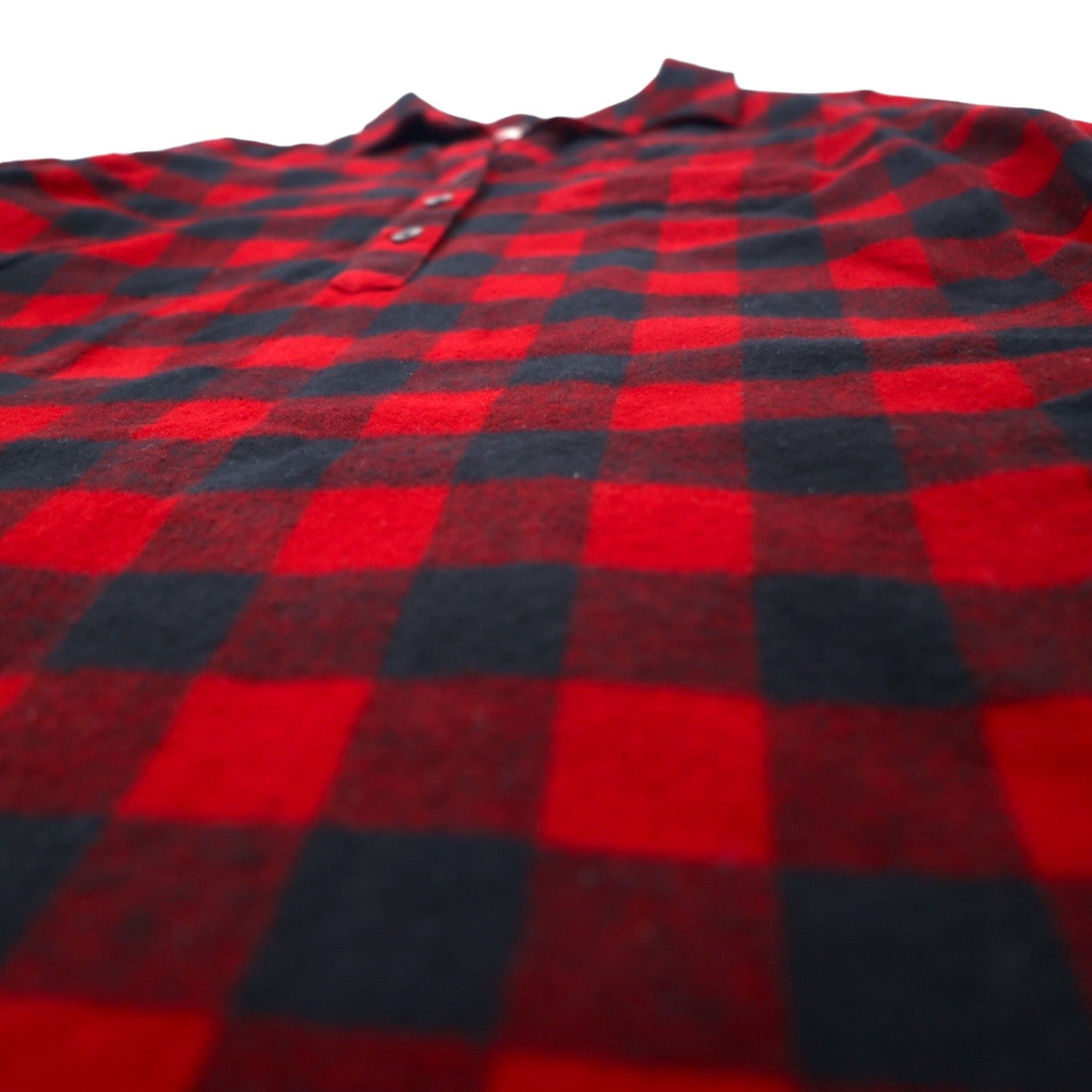 L.L.Bean Abito a camicia in flanella relaxed fit S rosso nero cotone prodotto in Sri Lanka