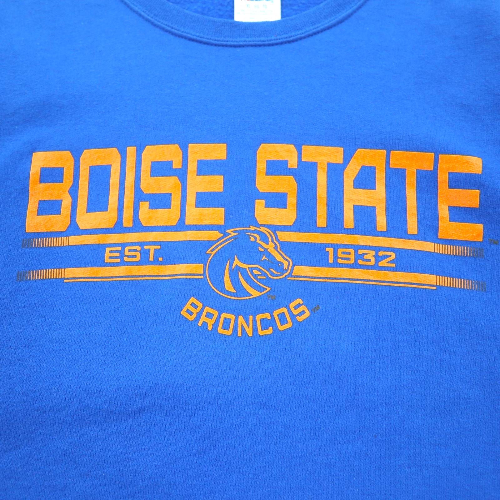 Felpa JERZEES anni '90, stampa college, XL, blu, felpata, NCAA Football BOISE STATE BRONCOS, Honduras