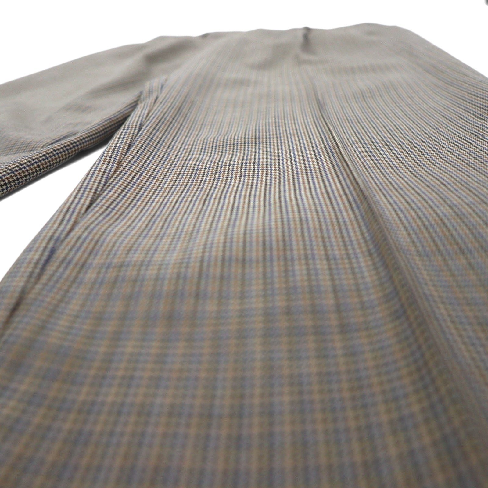 LANDS' END Pantalone largo 2 pieghe M Marrone Principe di Galles Lana