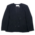 Blazer doppiopetto vintage anni '90 made in USA JH Collectibles Doppiopetto senza colletto Blazer sartoriale XL nero in rayon