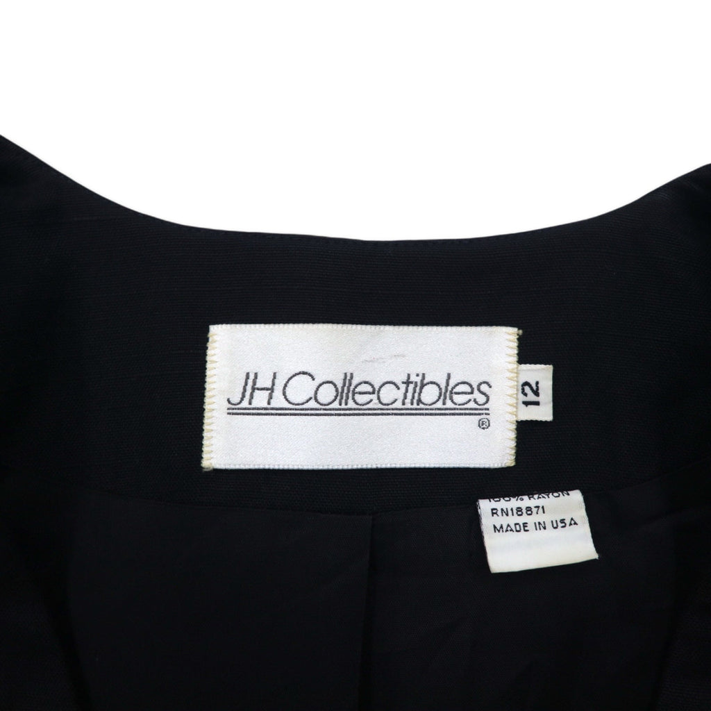 Blazer doppiopetto vintage anni '90 made in USA JH Collectibles Doppiopetto senza colletto Blazer sartoriale XL nero in rayon