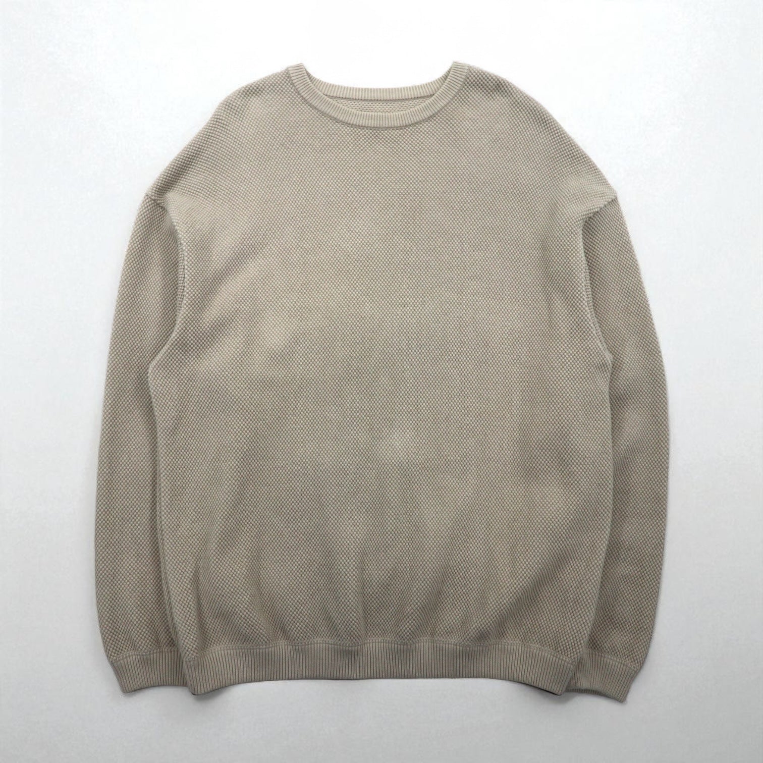 crepuscule モスステッチ プルオーバー ニット セーター 鹿の子 M ベージュ MOSS STITCH P/O ビッグサイズ 1901-001