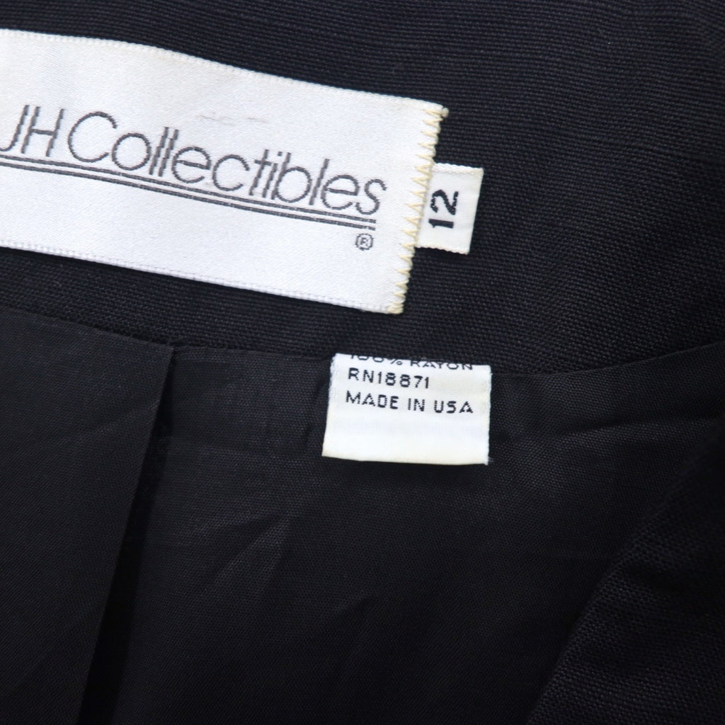Blazer doppiopetto vintage anni '90 made in USA JH Collectibles Doppiopetto senza colletto Blazer sartoriale XL nero in rayon