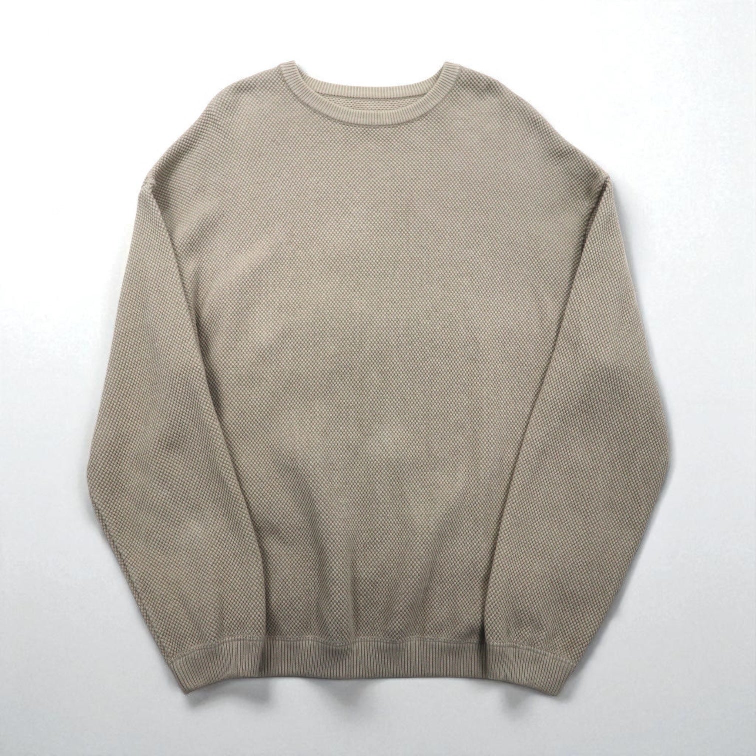 crepuscule モスステッチ プルオーバー ニット セーター 鹿の子 M ベージュ MOSS STITCH P/O ビッグサイズ 1901-001
