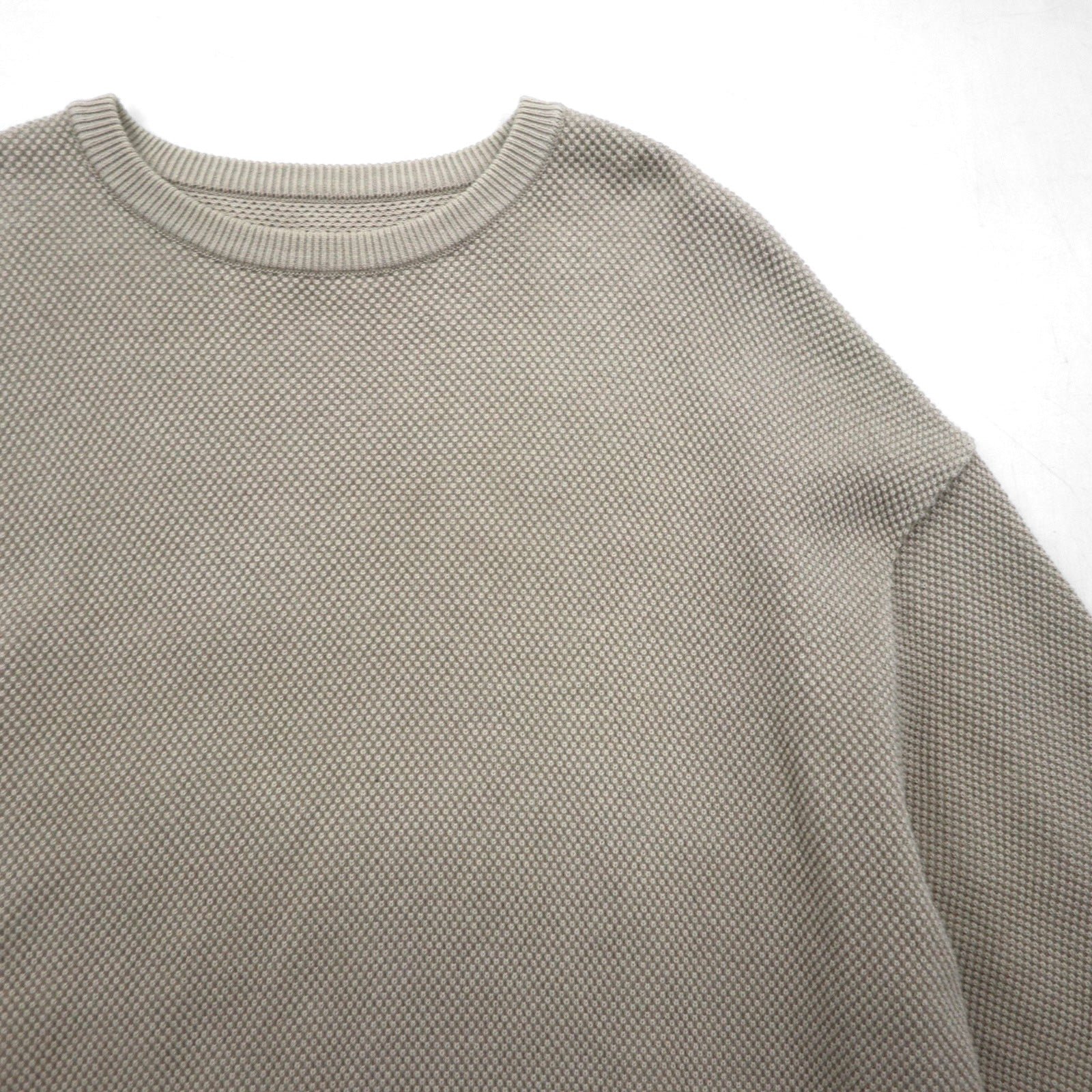 crepuscule モスステッチ プルオーバー ニット セーター 鹿の子 M ベージュ MOSS STITCH P/O ビッグサイズ 1901-001