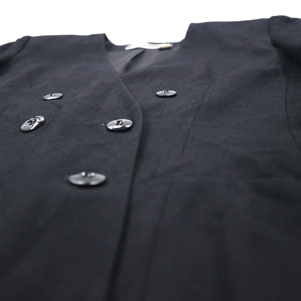 Blazer doppiopetto vintage anni '90 made in USA JH Collectibles Doppiopetto senza colletto Blazer sartoriale XL nero in rayon