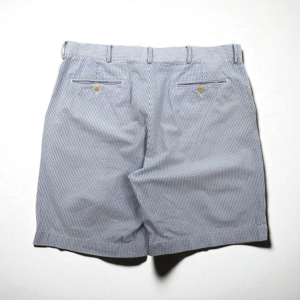Polo by Ralph Lauren 90年代 シアサッカー ショートパンツ ハーフパンツ L ブルー ホワイト ストライプ スリランカ製