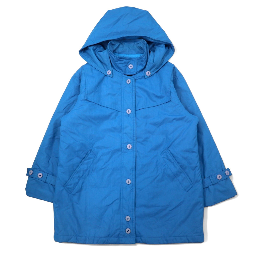 LONDON FOG Cappotto Isolante a Collo Alto 10 Blu Poliestere Imbottito con Cappuccio Removibile