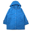 LONDON FOG Cappotto Isolante a Collo Alto 10 Blu Poliestere Imbottito con Cappuccio Removibile