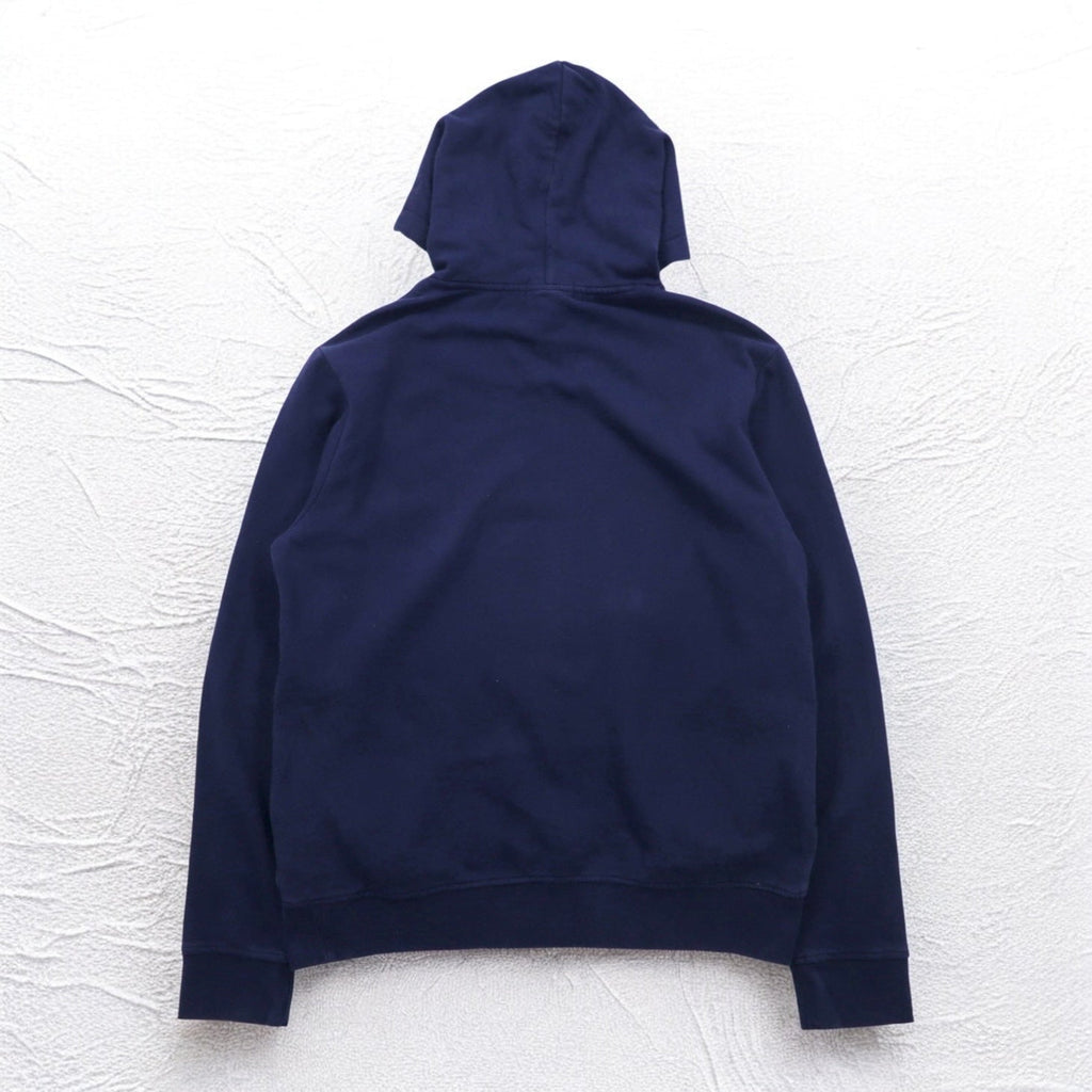 POLO RALPH LAUREN felpa con cappuccio pullover stampa pony taglia M blu navy, interno felpato, tasche laterali