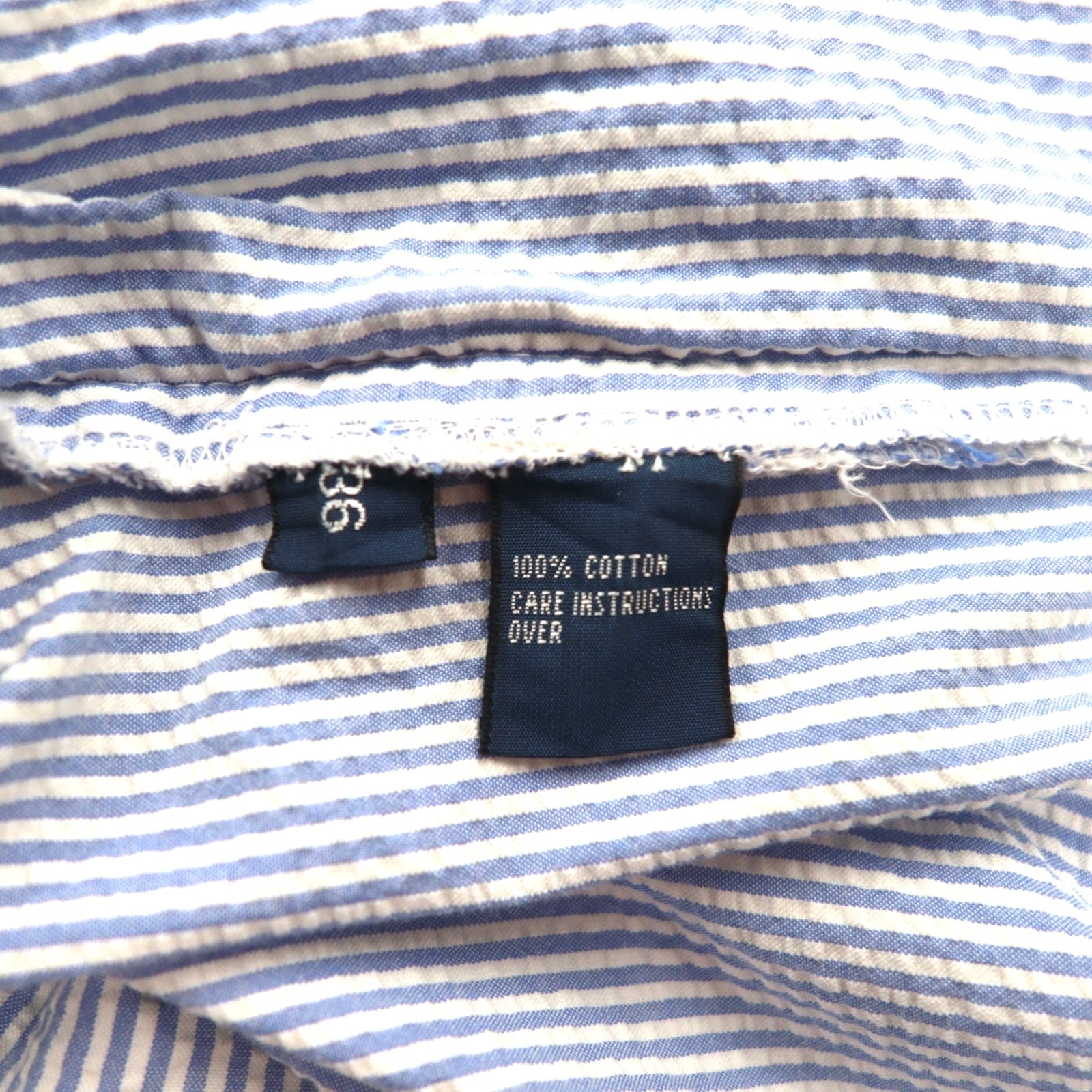 Polo by Ralph Lauren 90年代 シアサッカー ショートパンツ ハーフパンツ L ブルー ホワイト ストライプ スリランカ製
