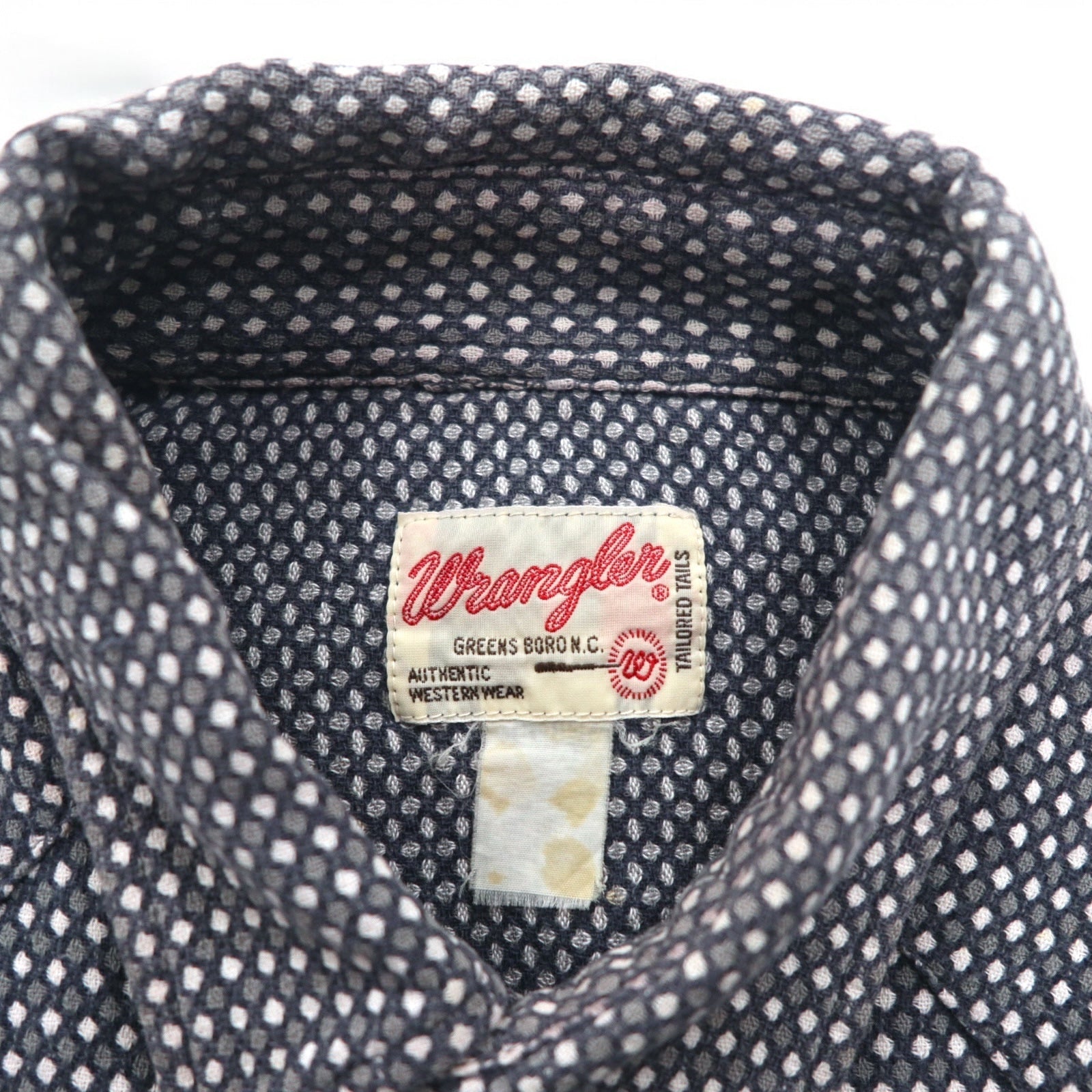 Wrangler camicia western fantasia anni '90, taglia M, cotone, grigia, tasca frontale