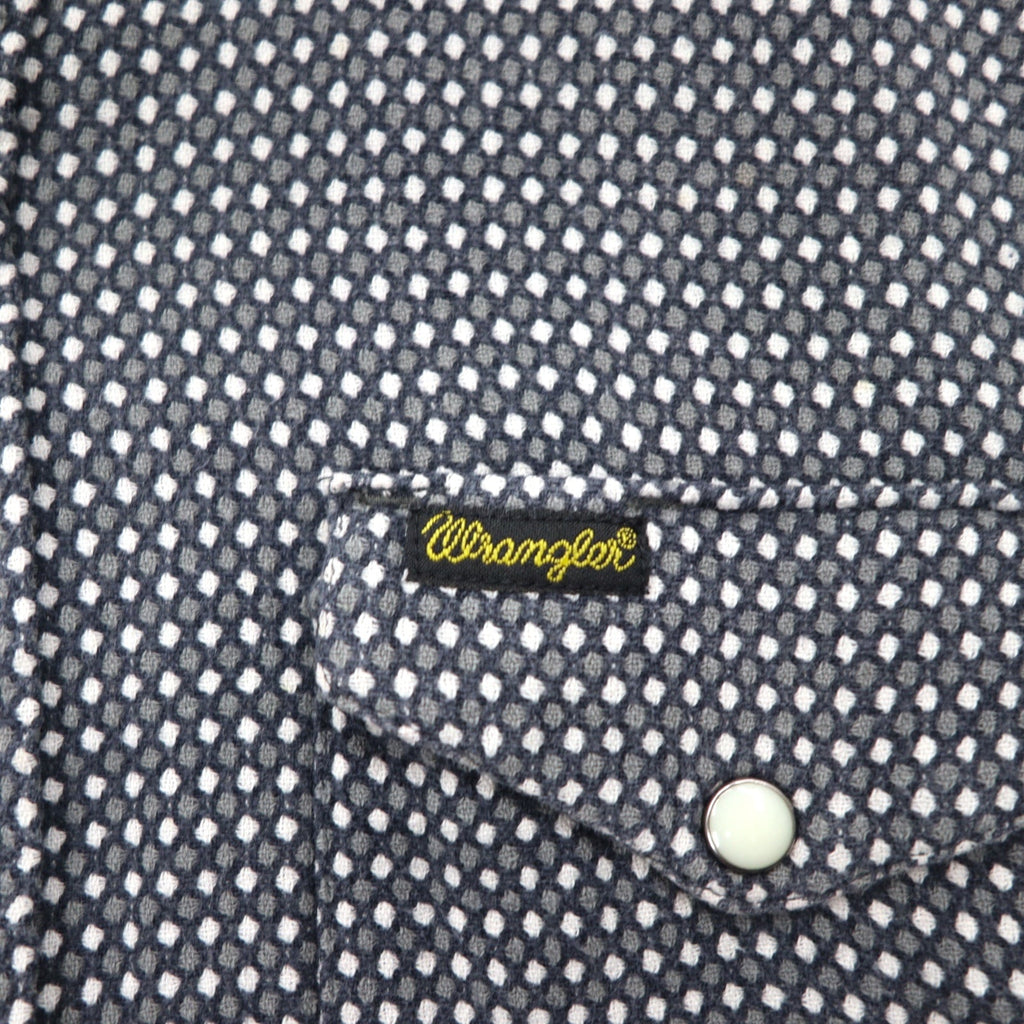 Wrangler camicia western fantasia anni '90, taglia M, cotone, grigia, tasca frontale