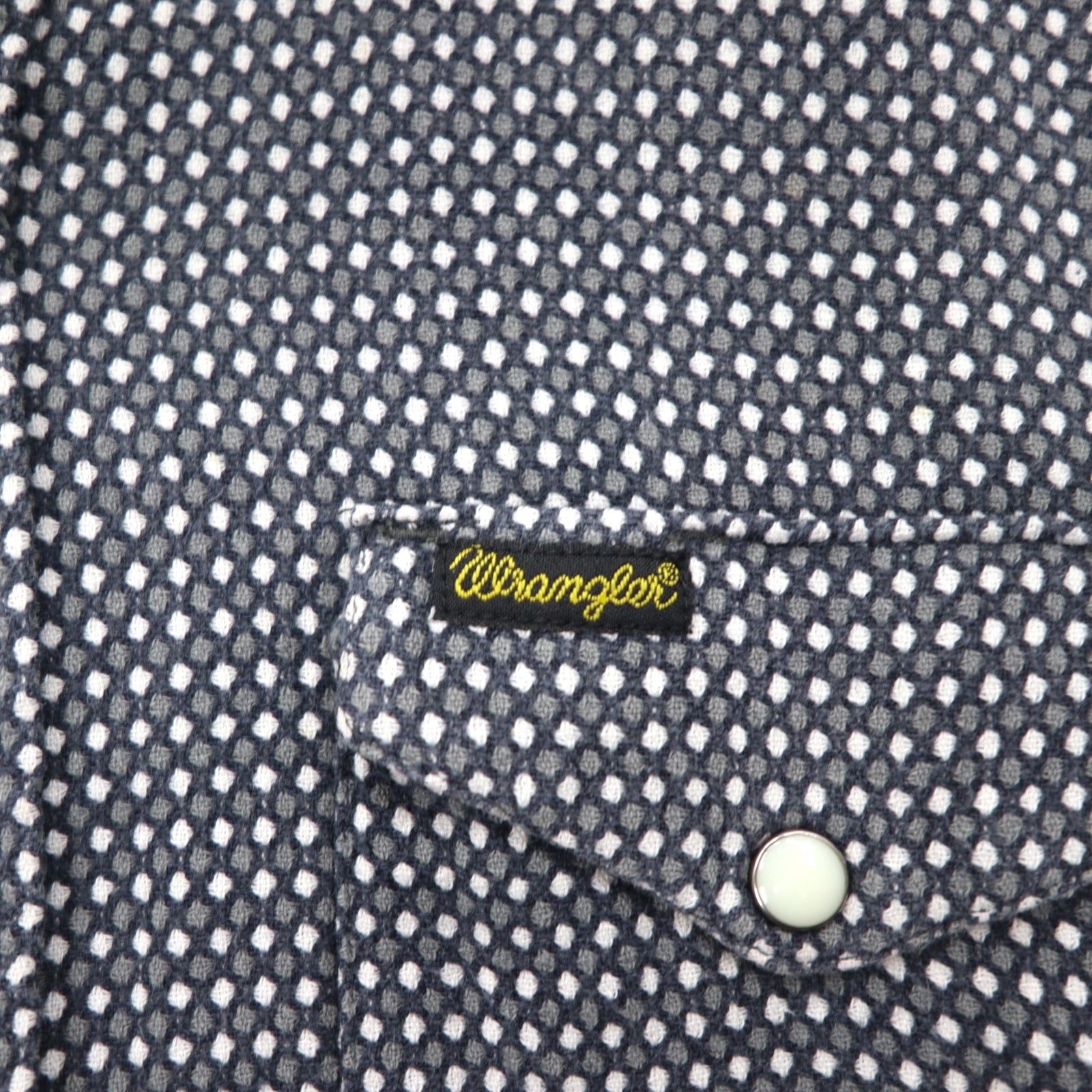 Wrangler camicia western fantasia anni '90, taglia M, cotone, grigia, tasca frontale