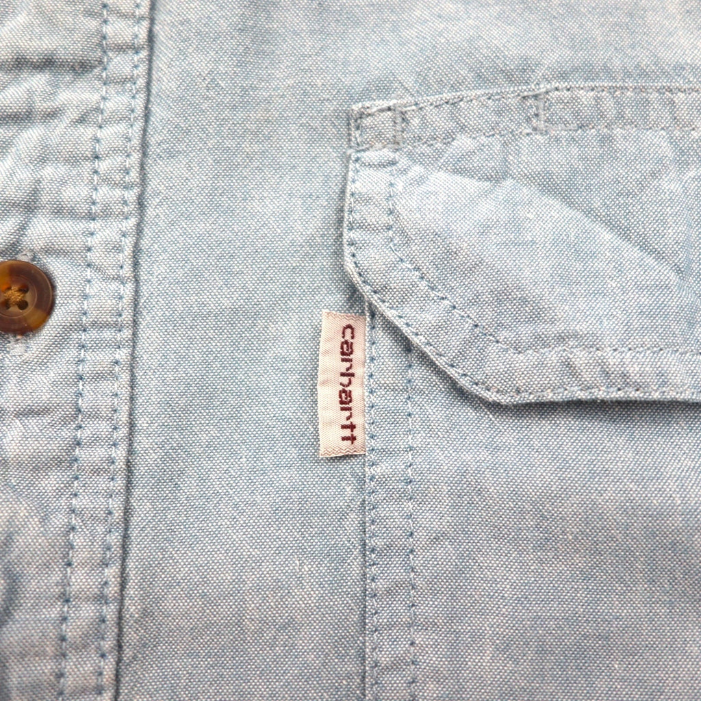 carhartt ボタンダウン ワークシャツ シャンブレー シャツ XL インディゴ ダブルポケット FORT L/S CHAMBRAY SHIRT S202 RELAXED FIT