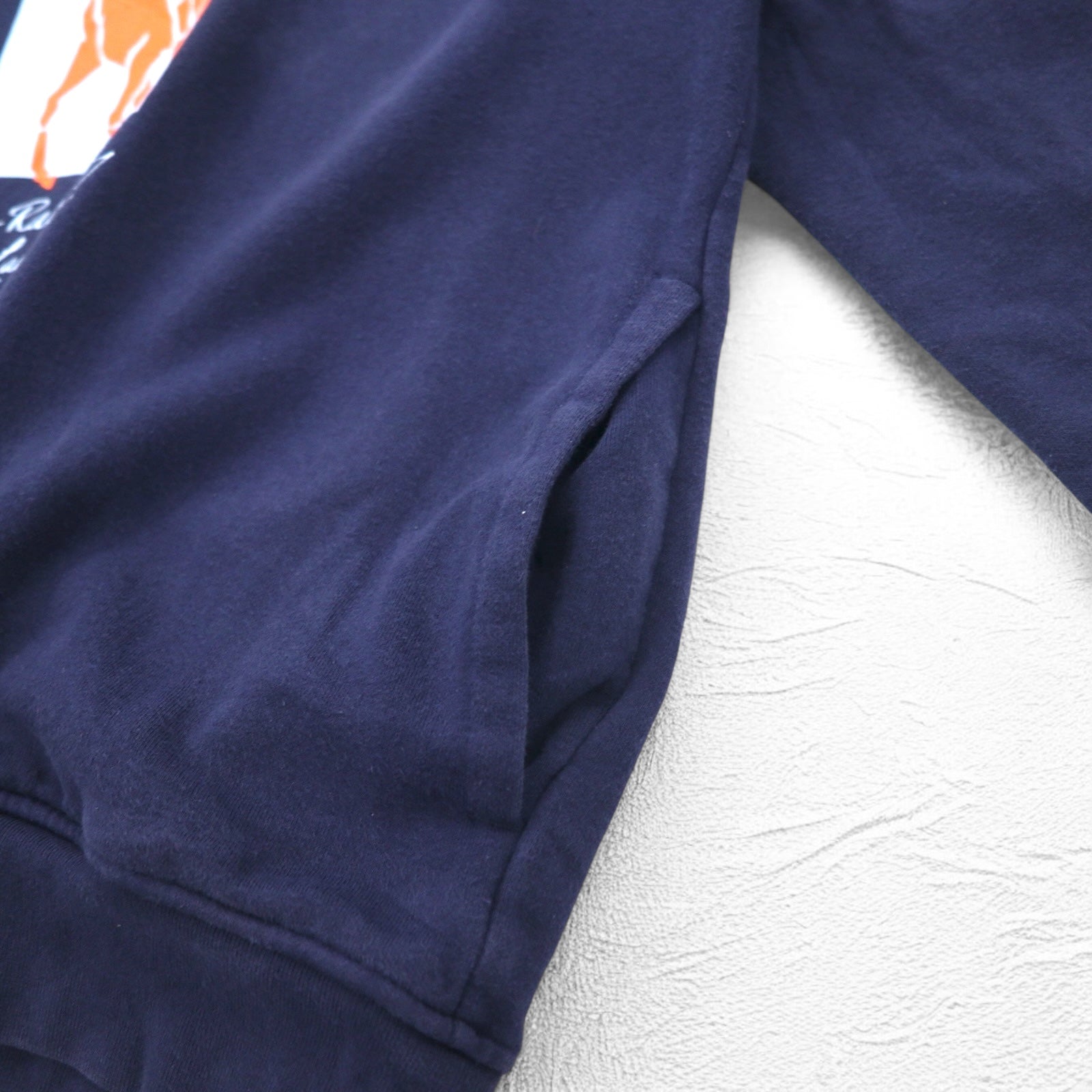 POLO RALPH LAUREN felpa con cappuccio pullover stampa pony taglia M blu navy, interno felpato, tasche laterali