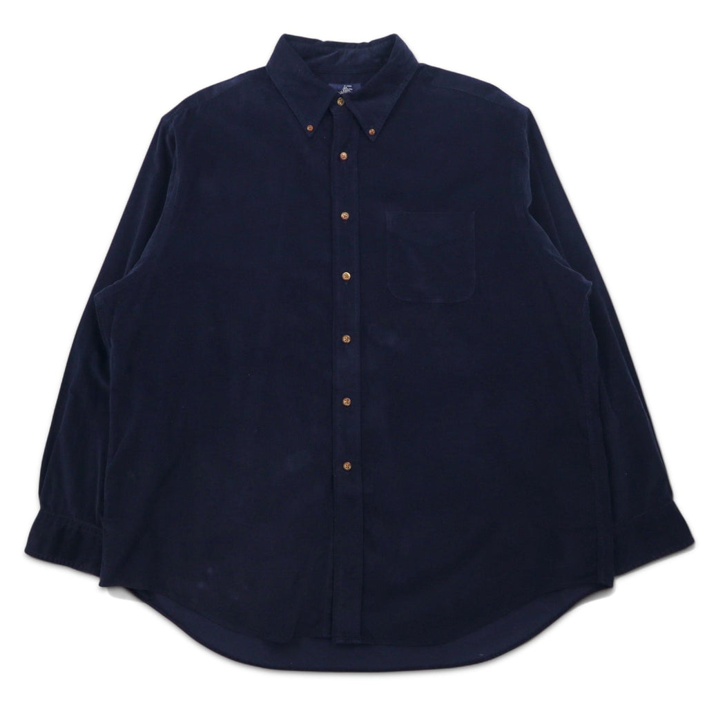 346 BROOKS BROTHERS コーデュロイ ボタンダウンシャツ XL ネイビー コットン